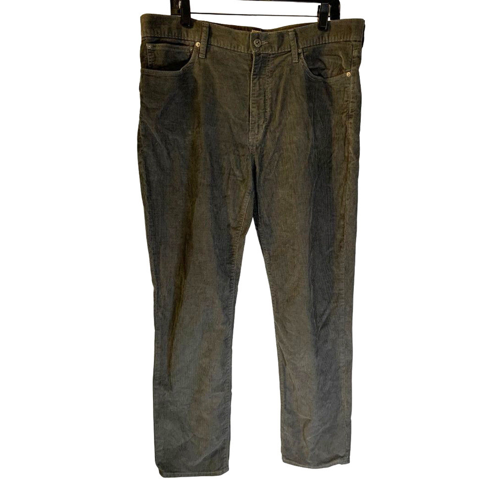 J Crew Mens 1040 Athletic Fit Corduroy Pants Size 36 x 32 Gray Stretch Preppy
